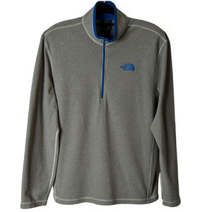 The North Face Gray Pullover with Blue Trim